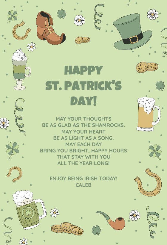 Too much drinking - st. patrick's day card