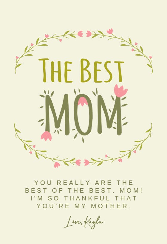 Top mom - mother's day card
