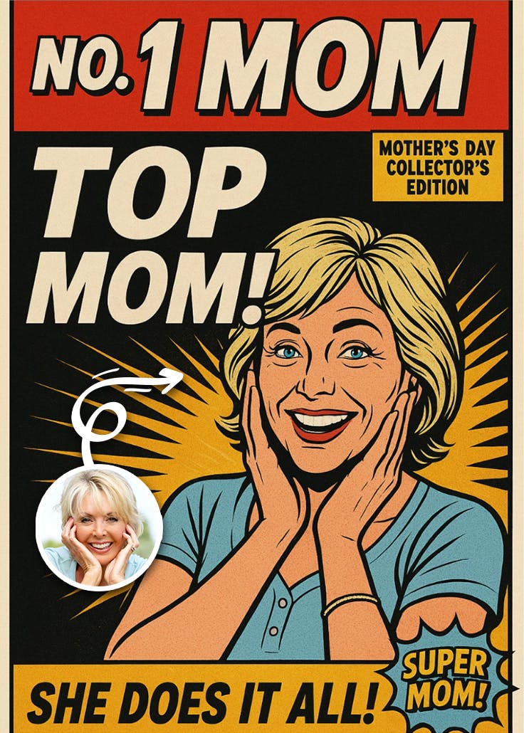 Top mom - tarjeta del día de la madre