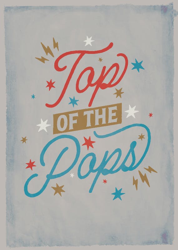 Top of the pops - father's day card