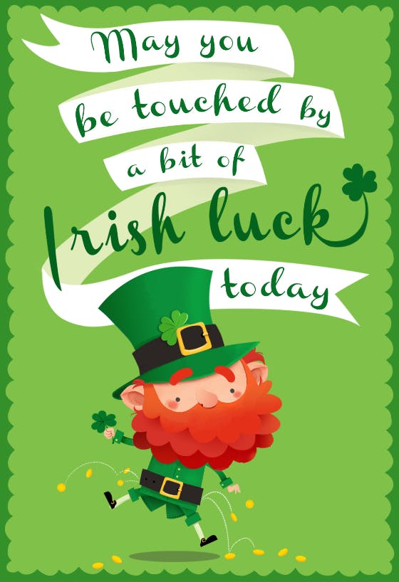 Touched by a bit of irish luck -  tarjeta para imprimir