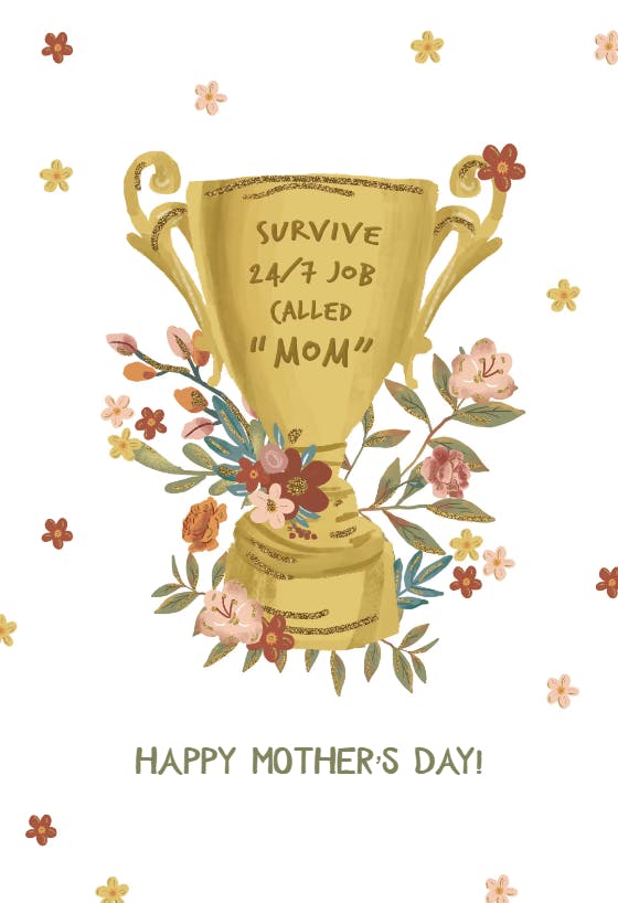 Toughest job ever - mother's day card