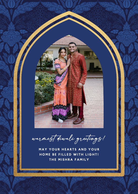 Traditional motifs -  tarjeta de diwali