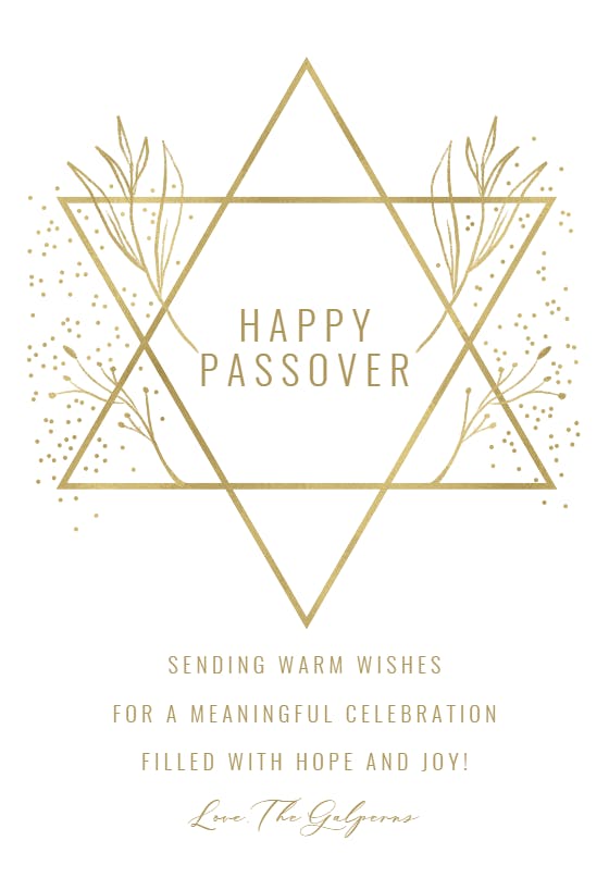 Traditional star - passover card