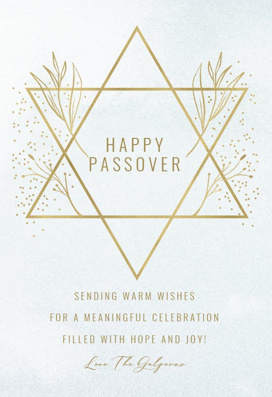 Traditional star - passover card