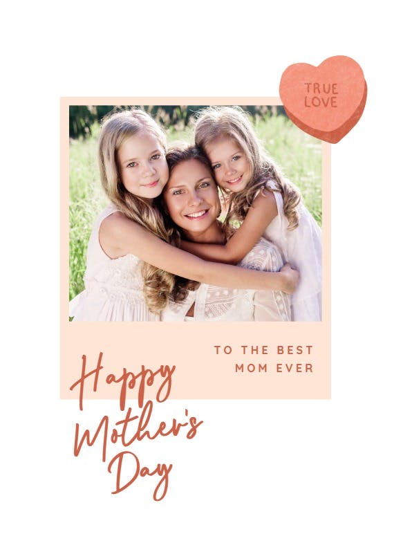 True heart polaroid - tarjeta del día de la madre
