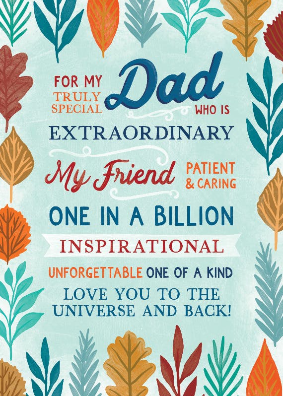 Truly special dad -  tarjeta del día del padre