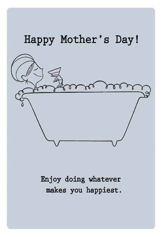 Tub time - mother's day card
