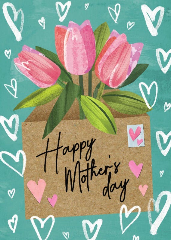Tulips for the best mom -  tarjeta del día de la madre