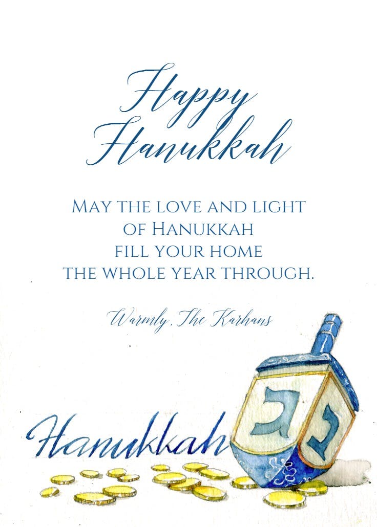 Twirling tops - hanukkah card
