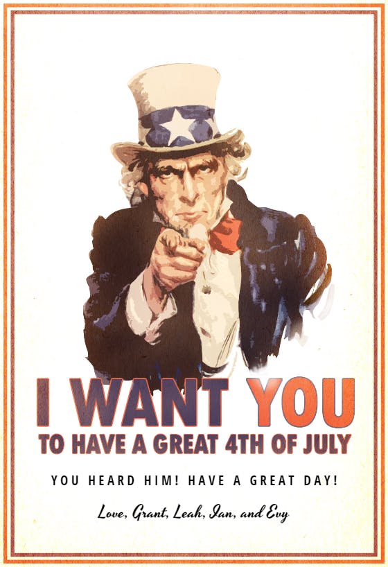 Uncle sam’s day - 4th of july greeting card