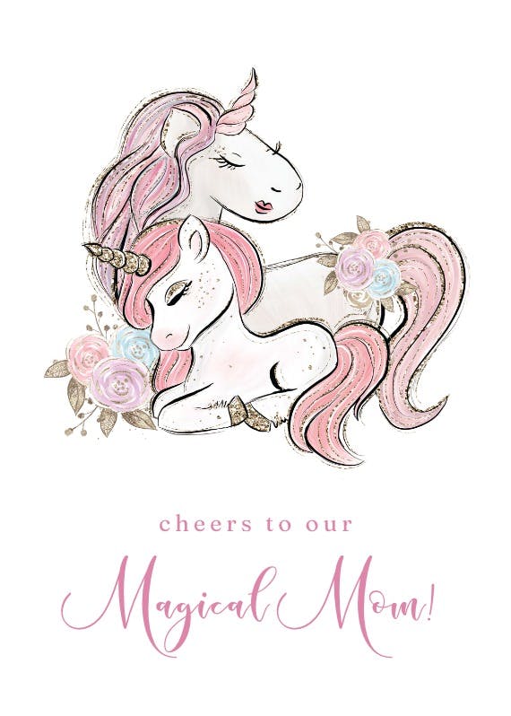Unicorns - tarjeta del día de la madre