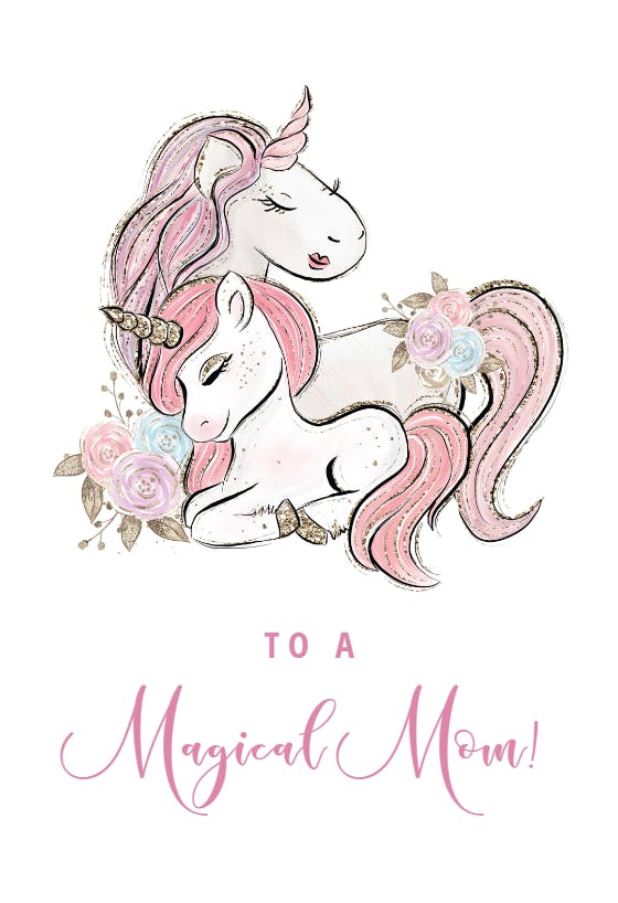 Unicorns -  tarjeta del día de la madre
