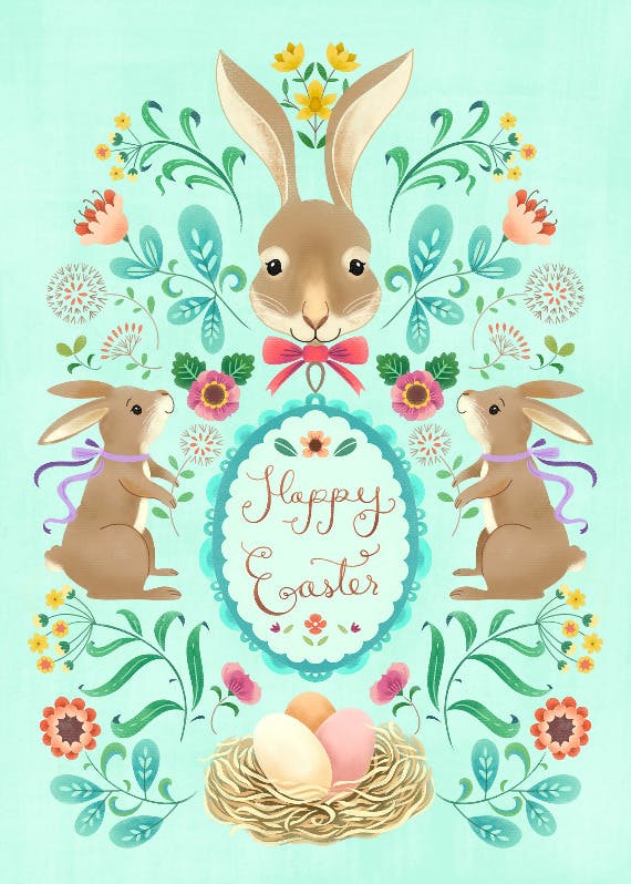 Vintage bunny - holidays card