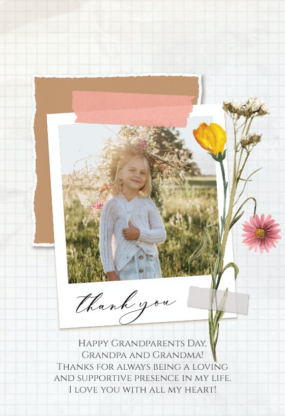 Vintage mementos - grandparents day card