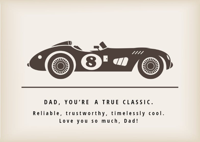 Vroom - father's day card