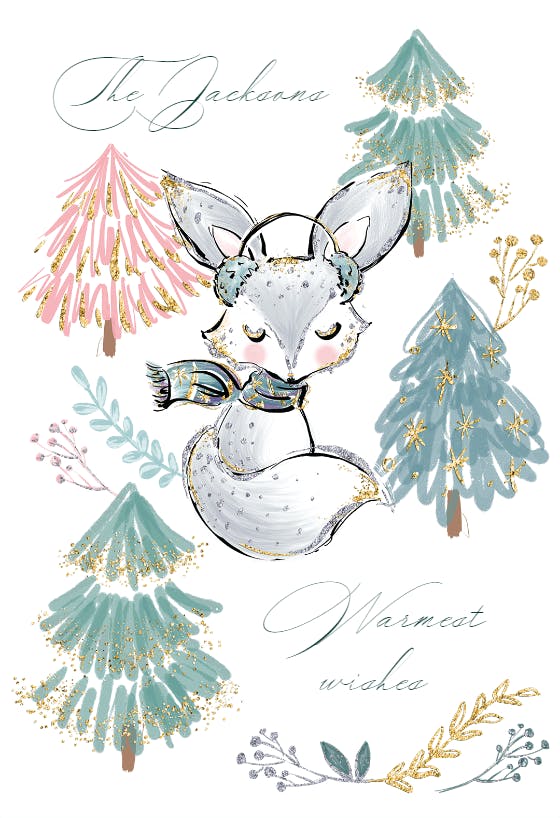Warm fox -  tarjeta de navidad