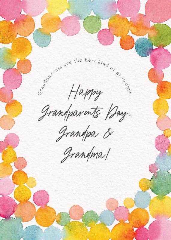 Water beads - grandparents day card