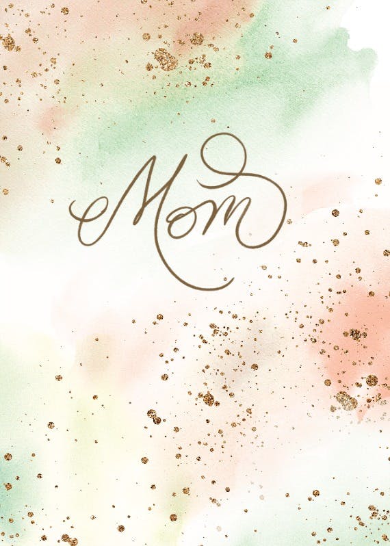 Watercolor sparkle - tarjeta del día de la madre