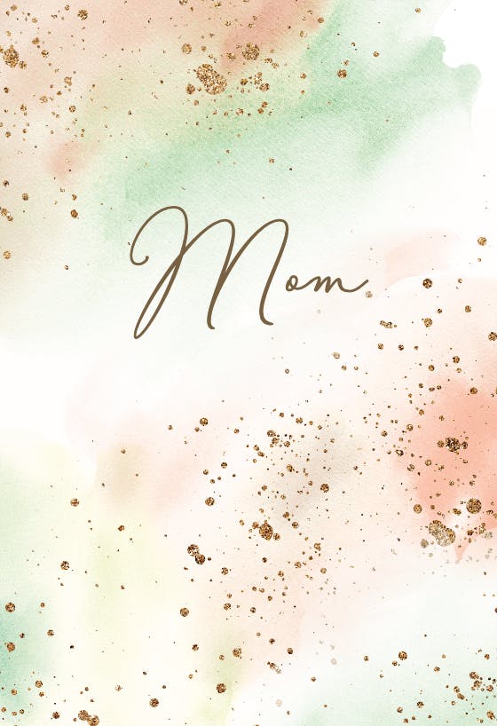 Watercolor sparkle -  tarjeta del día de la madre