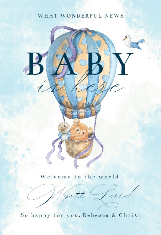 What wonderful news - tarjeta de recién nacido