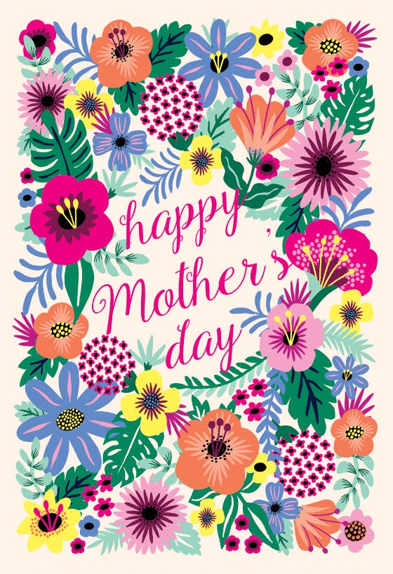 Whimsical bouquet -  tarjeta del día de la madre