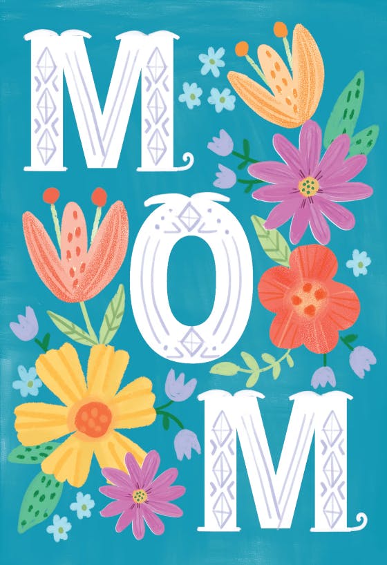 Whimsical mom calligraphy - holidays card