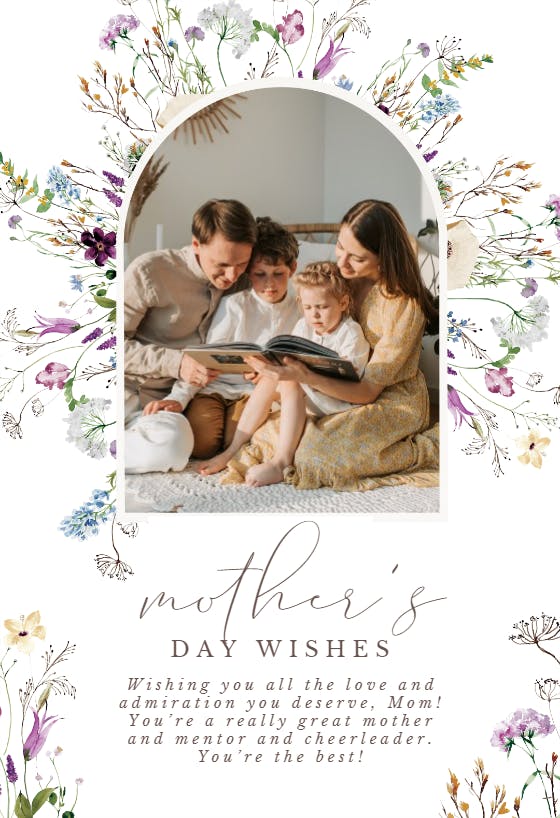Photo wild flowers - mother's day card