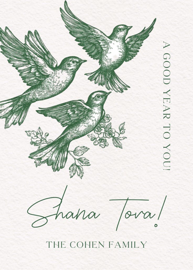 Wings of light - rosh hashanah card