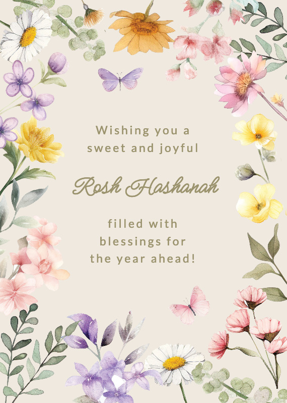 Wonderful Florals - Rosh Hashanah Card | Greetings Island