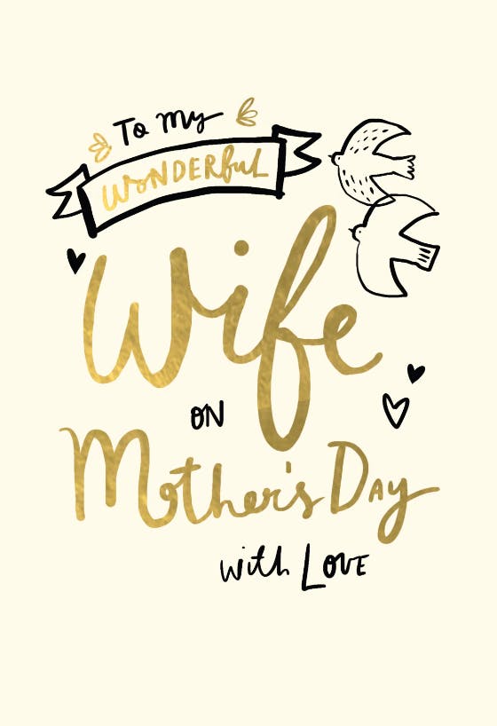 Wonderful wife - mother's day card