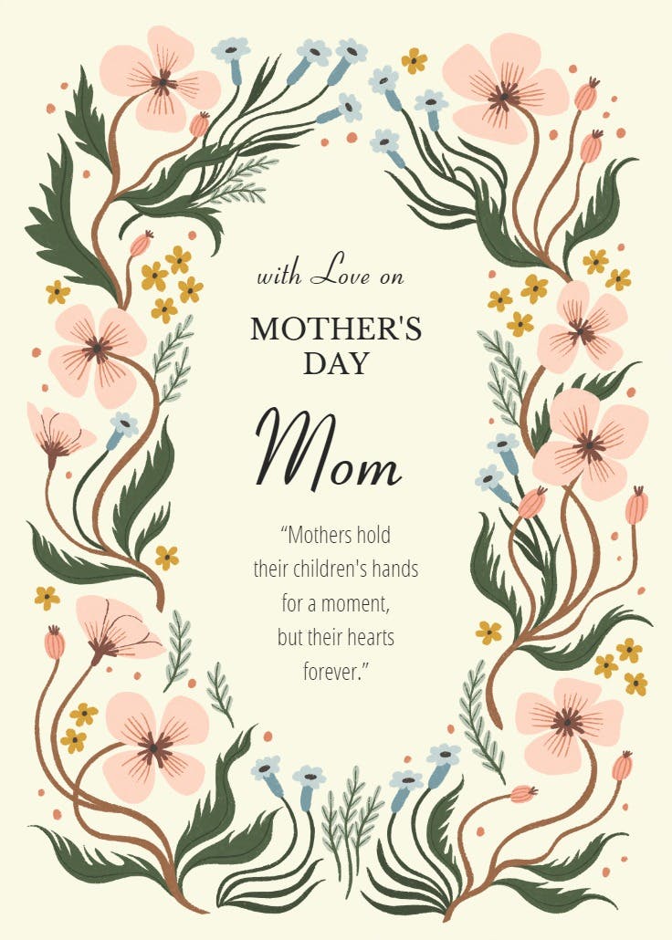 Wonderland floral - tarjeta del día de la madre