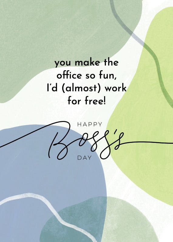 Work for free - boss day card