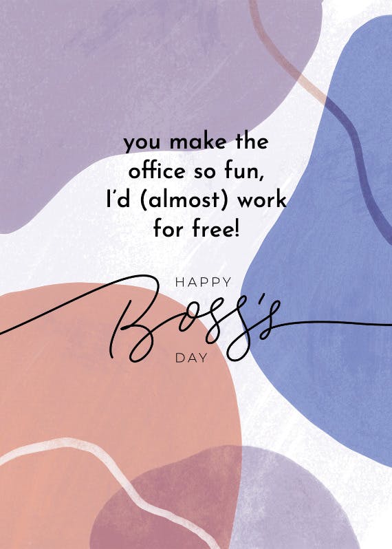 Work for free - boss day card