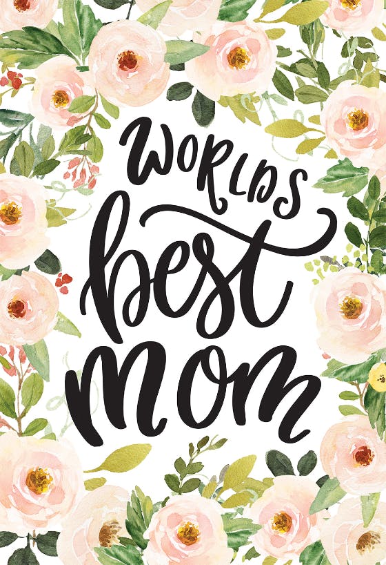 Worlds best mom - holidays card