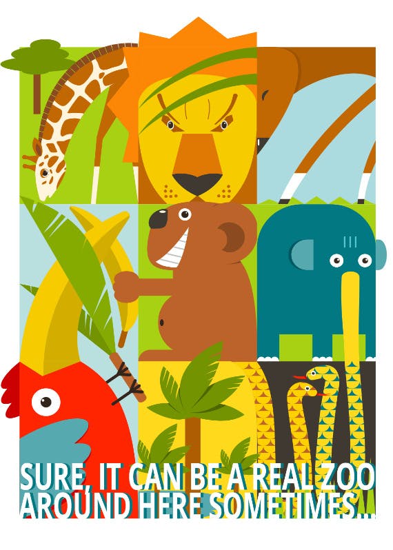 Zookeeping -  tarjeta de día festivo