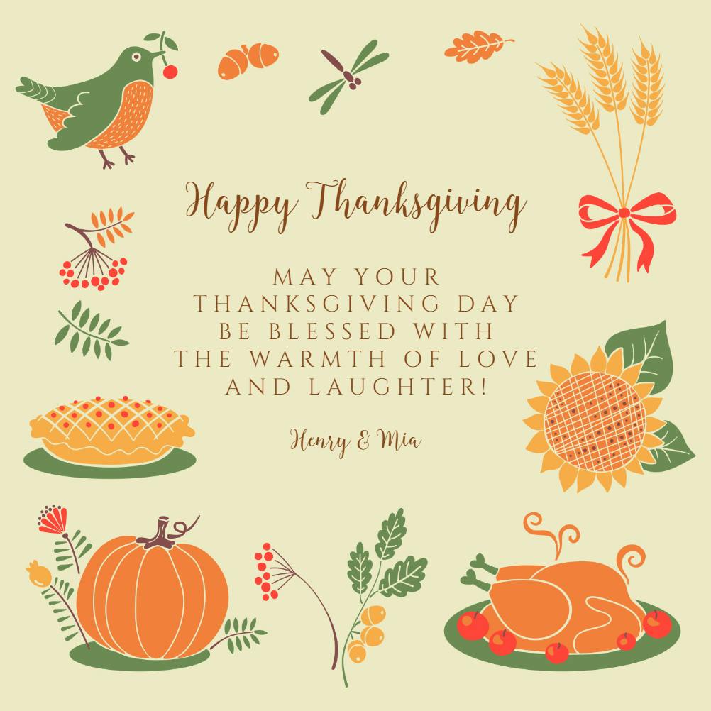 All about thanksgiving - thanksgiving card