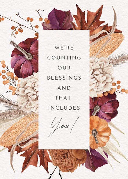 Autumn hygge - thanksgiving card