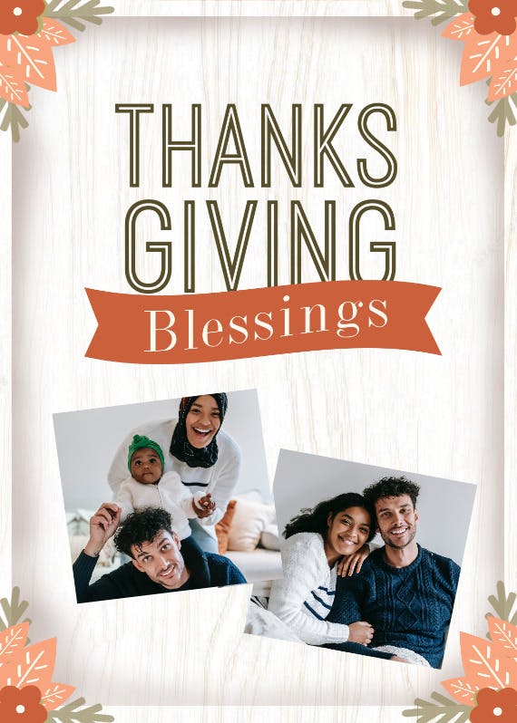 Blessings collage - thanksgiving card