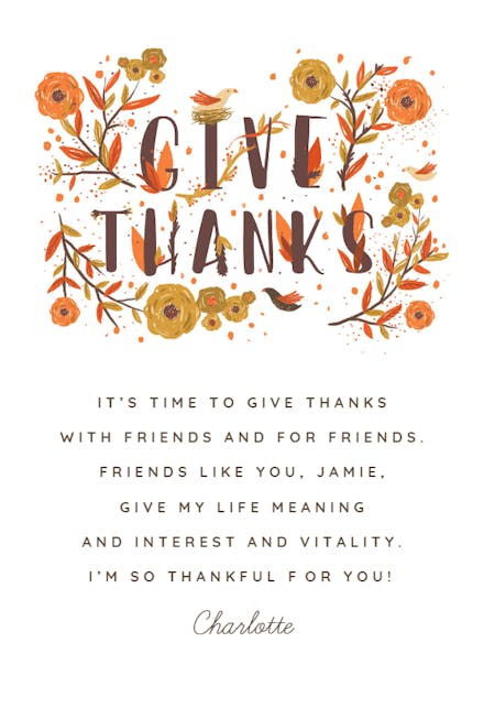 Blooming Thankfulness - Tarjeta De Acción De Gracias