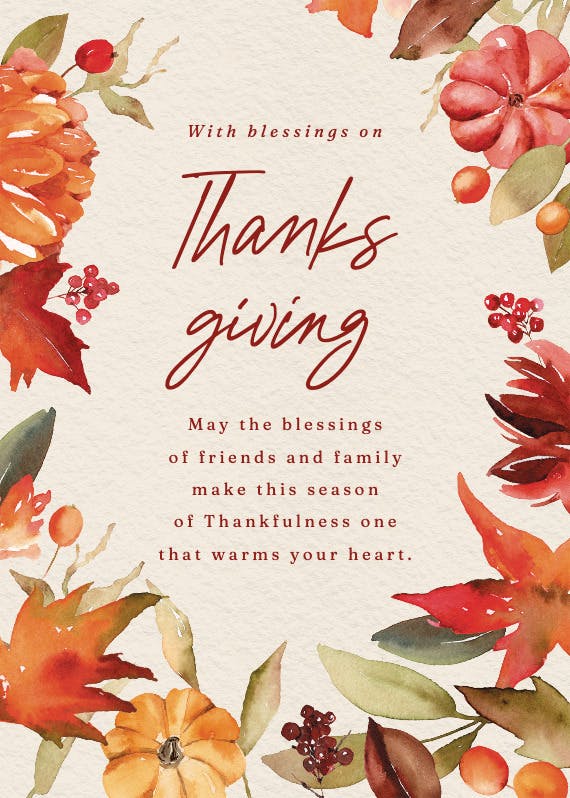 Fall feast - thanksgiving card