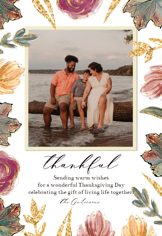 Family faces - thanksgiving card