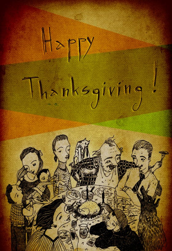 Family time - thanksgiving card