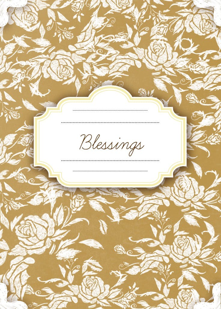 Floral thanksgiving blessings - thanksgiving card