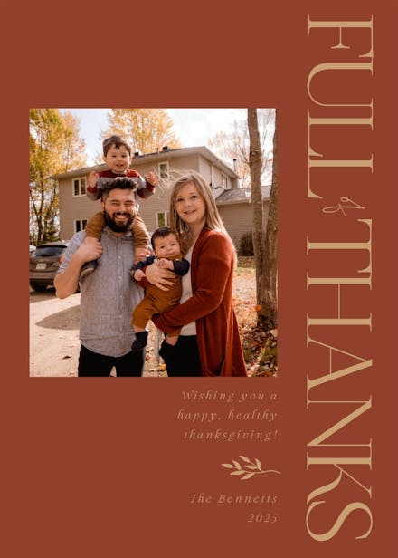 Full of thanks - thanksgiving card