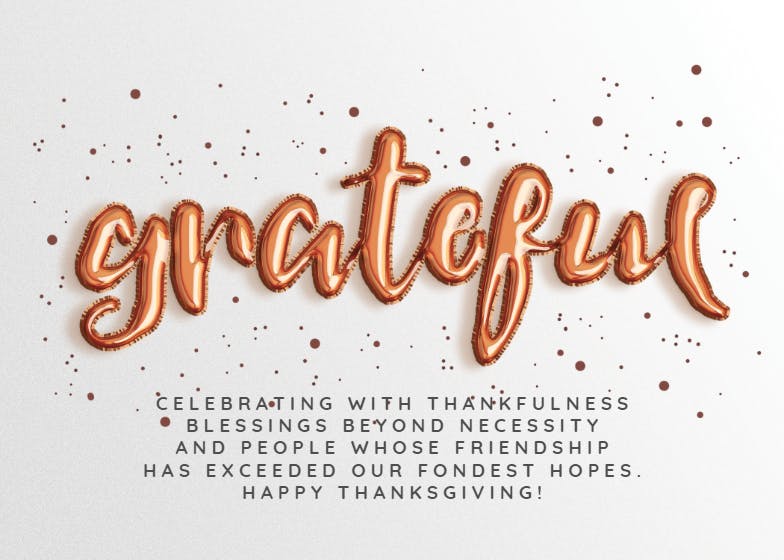 Greatly grateful - thanksgiving card