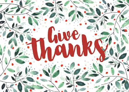 Green Leaves - Tarjeta De Acción De Gracias