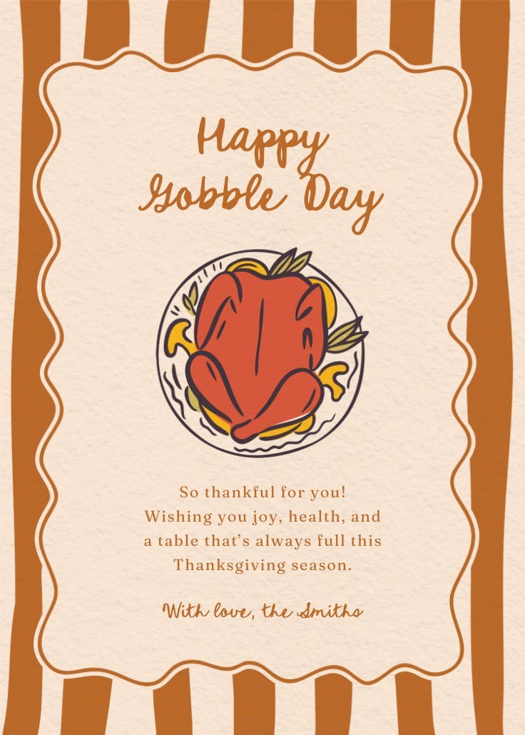 Happy gobble day - thanksgiving card
