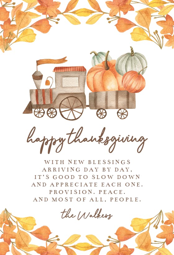 Harvest train - thanksgiving card