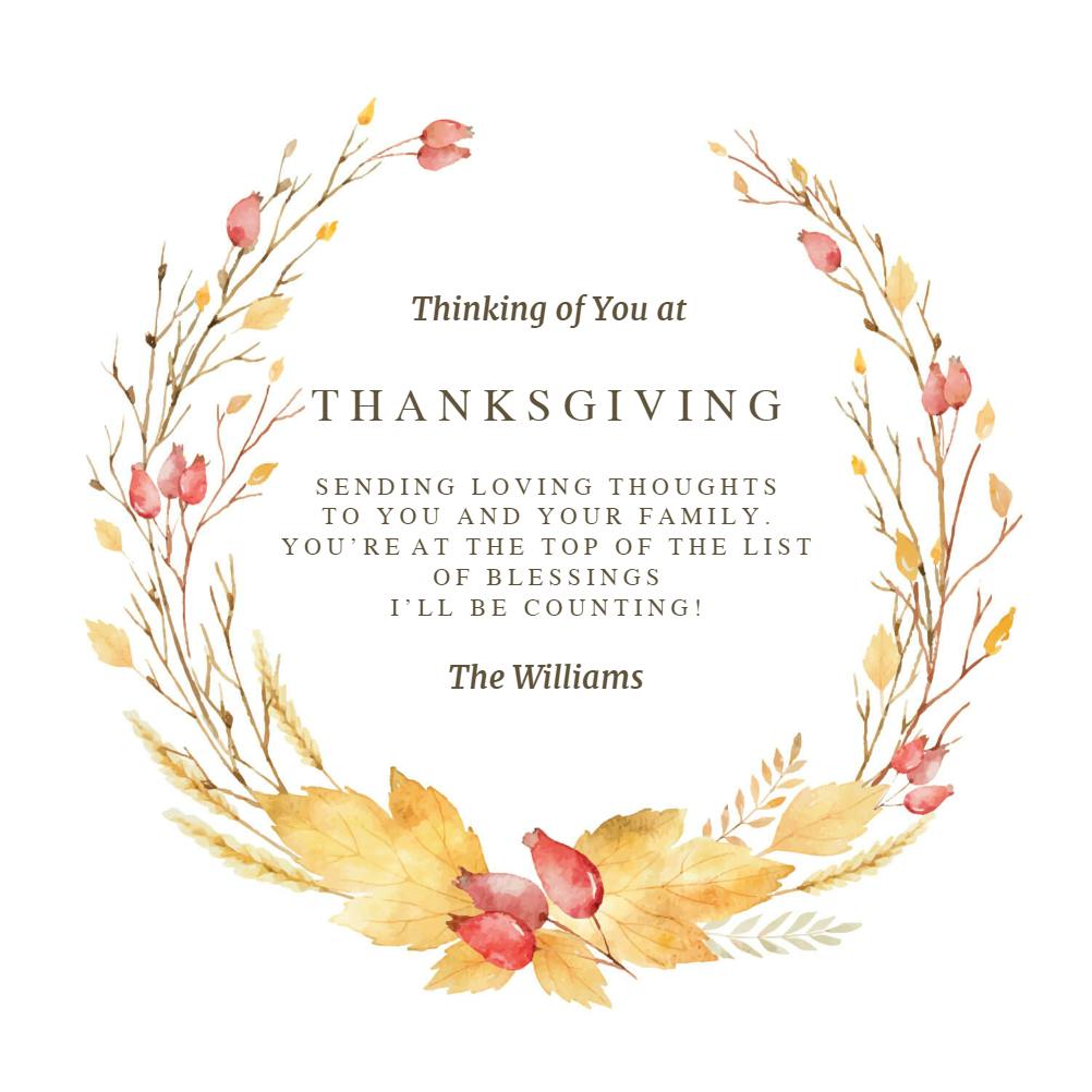 Harvest wreath - thanksgiving card